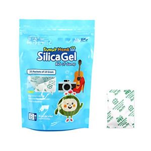 Sunny Home 10 Gram 25 Packs Silica Gel Premium Safe Silica Gel Packs Desiccant –