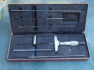 L.S. Starrett Blade Depth Micrometer Set NO. 449  With Case