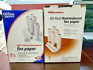 Office Depot Brand Thermabond Fax Paper, 1/2&#034; Core, 60&#039; Roll, Box Of 6 Rolls NEW