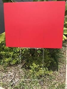 Yard Signs Pack of 20 Red Blank Sign 18&#039;&#039;x24&#039;&#039; x 4mm Corrugated Plastic and 2...