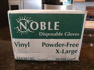 Noble Products Extra Large Powder-Free Disposable Vinyl Gloves for Food Service