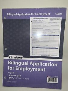 Adams Bilingual Employee Application, 8.5 x 11 Inches, White  9661ES