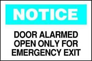 BRADY 41097 Emergency Exit Sign, English, 10&#034; W, 7&#034; H, Aluminum, White