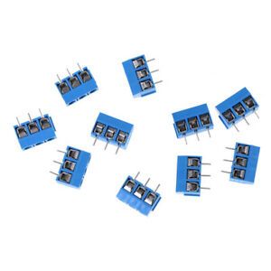 10X KF301-3P Pitch 5.0mm Straight Pin PCB 3Pin Screw Terminal Block Connecto CW