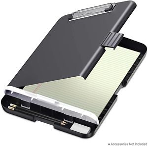 Clipboard with Storage Portable Slimcase Box Case Real Hinge Lightweight Plastic