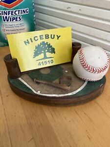 Felt Lined Baseball Diamond Business Card Holder 1 LB Weight