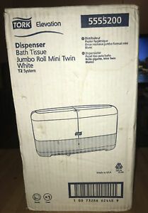 Tork 5555200 Elevation Twin Mini Jumbo Bath Tissue Roll Dispenser, 10.125&#034; NEW