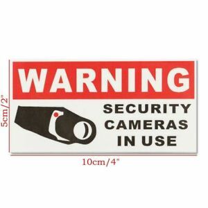 8Pcs Security Camera In Use Self-adhensive Stickers Safety Signs Decal Waterproo