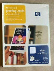 HP Textured Greeting Cards white Half-fold 65lb Inkjet - 20 cards &amp; envelopesNEW