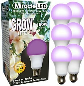 MiracleLED 604892 Miracle LED MAX Blue Grow Light 6-Pack Red &amp; Blue Spectrum ...