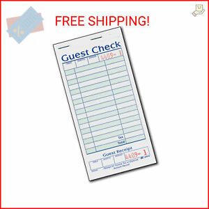 Adams 1-Part Guest Check with Stub - 50 Checks/book - 20 pk.