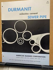 American Mannex Corp Catalog ~ Asbestos Durmanit Sewer Pipe Pressure 1959