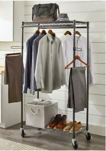 Better Homes &amp; Gardens Heavy Duty Double Hanging Rolling Garment Rack Organizer
