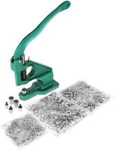 Eyelet Grommet Machine Heavy Duty Manual Punch Hand Press Tools Set with 3 Dies