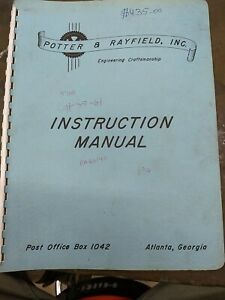 Potter &amp; Rayfield 5100 Stator Coil Cutter Instruction Manual