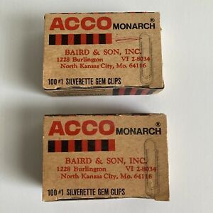 Vintage Gem Paper Clip ACCO MONARCH 3 x 2 Kansas City MO Baird &amp; Son Mad Men A4