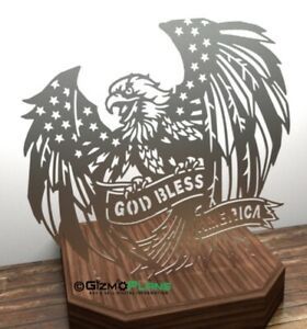 CNC PLASMA EAGLE God Bless America DXF Files Flying Eagle CNC Plasma Laser Files