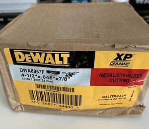 25pc Dewalt DWA8957F Type 27 4 1/2”x.045”x7/8” Metal/Stainless Cutting Disc