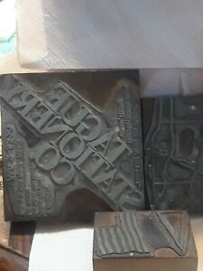 VINTAGE PRINTING LETTERPRESS PRINTERS BLOCK CUTS! Lot of (7) different! Bin # 04