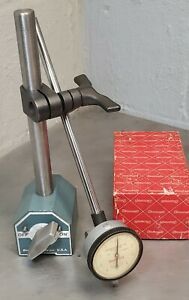 Starrett No. 25-111-S  .025&#034; dial indicator with Brown and Sharpe magnetic base