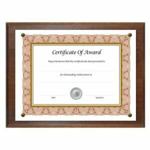 Nu-dell Award Document Holder, Acrylic/Plastic, 10-1/2 x 13, Walnut (NUD18811M)