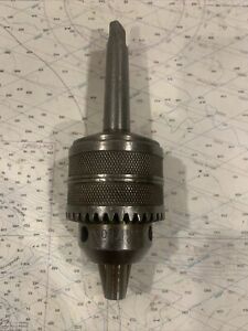 Jacobs Super Chuck No. 14 0-1/2&#034; Cap. w/ Jacobs No. 2 MT2. Vintage.