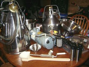 DeLaval Milker Lot Cow or Goat milking 2 Buckets &amp; Vacuum Pump, Strainer &amp; More
