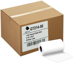 Gorilla Supply 50 Thermal Paper Rolls 2-1/4 X 50 Verifone Vx520 Ingenico ICT220