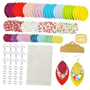 321 Pcs Faux Leather Earrings Making Kit for Beginner, Contains 96 Pre Cut A