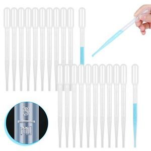 Ovsor 50PCS Plastic Disposable Transfer Pipettes, 3ml Calibrated Pipette Drop...