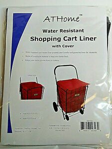 Black Jumbo Shopping Cart Liner with Top Lid Cover (Shopping Cart Not Included)