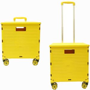 Foldable Utility Cart Folding Portable Rolling Crate Handcart Shopping Trolley W