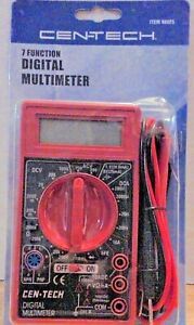 CEN-TECH 7 Function Digital Multi-Tester Multimeter #98025 New in Sealed Package