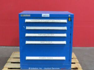 Stanley Vidmar 5-Drawer Tool Cabinet Shop Equipment Storage Box w/Key bidadoo