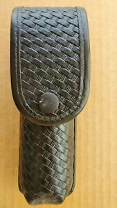 Uncle Mike&#039;s Sidekick Aerosol Agent Case - Black BasketWeave W/ Snap Down Flap