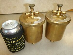 PAIR of N.O.S. DT WILLIAMS No 4 DANDY AUTOMATIC GREASERS Brass Old Engine OILER