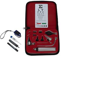 Full ENT diagnostic kit, with Pulse oximeter thermometer and penlight