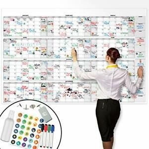 Large Dry Erase Wall Calendar - 38&#034; x 58&#034; - Undated Blank 2021 Reusable Yearly
