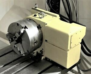 NIKKEN CNC-260 10&#034; CNC Rotary Table, with 10&#034; Chuck, Hard Jaws, Cables