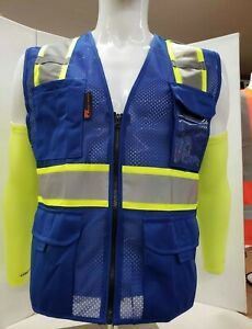 Royal Blue High Visibility Safety Vest With ID Pocket. (Small-2XL)