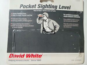 Pocket Sighting Level, David White, 17-6200DW, 2004, New Open Package.