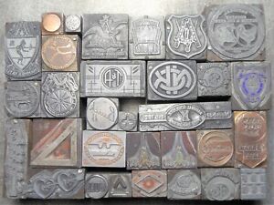 Printers Logos/Trademarks Wood &amp; Metal Blocks 30 plus Unions, Associations, etc.