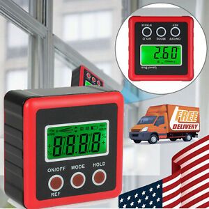 LCD Digital Protractor Angle Meter Finder Gauge Level Box Magnetic Inclinometer
