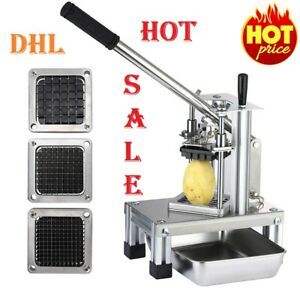 NEW French Fries Cutter Commercial Vegetable Fruit Slicer Dicer With 3 Blades