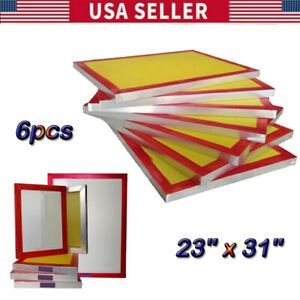 USA 6pcs 23&#034;x31&#034; Aluminum Screen Printing Screens With 305 Yellow Mesh Count New