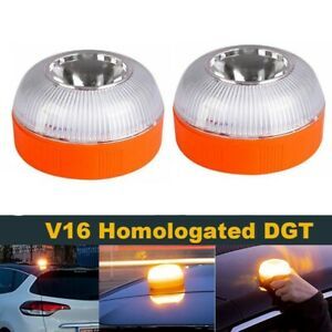 2PCS Car Emergency Light USB Rechargable Emergency Beacon Light LED Road FlashV9