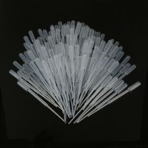 100PCS 3ML Transparent Pipettes Disposable Plastic Eye Dropper Transfer Pipe  SC