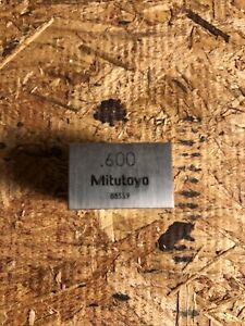 .600&#034; MITUTOYO  Square Steel Gage Gauge Block.