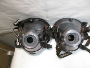 2 Scott AV-2000 Full Face Mask Assembly Head Harness Size Large Black used