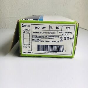 Leviton Decora Rocker Light Switch Single Pole 15A 120V White 10 Pack 5601-2W